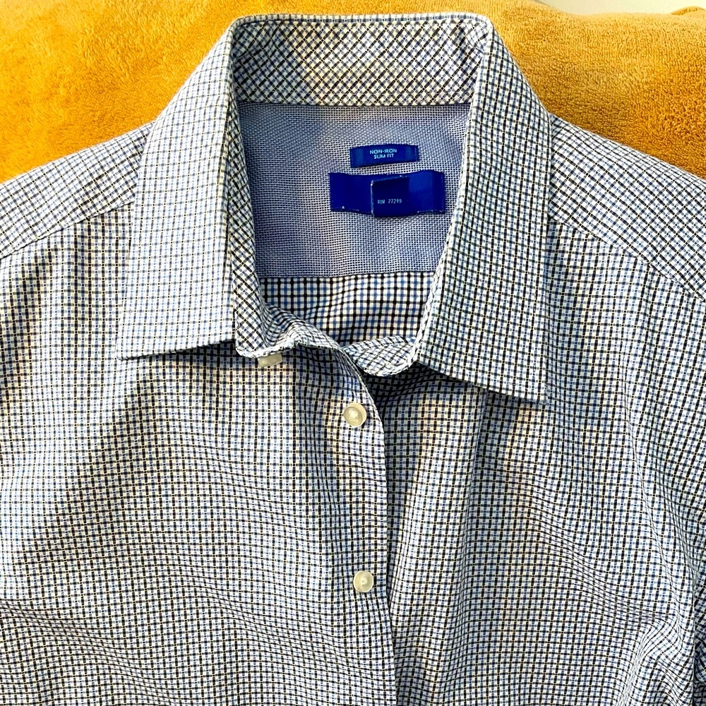 Men’s dress shirt.  Long sleeve.  Smoke free home.